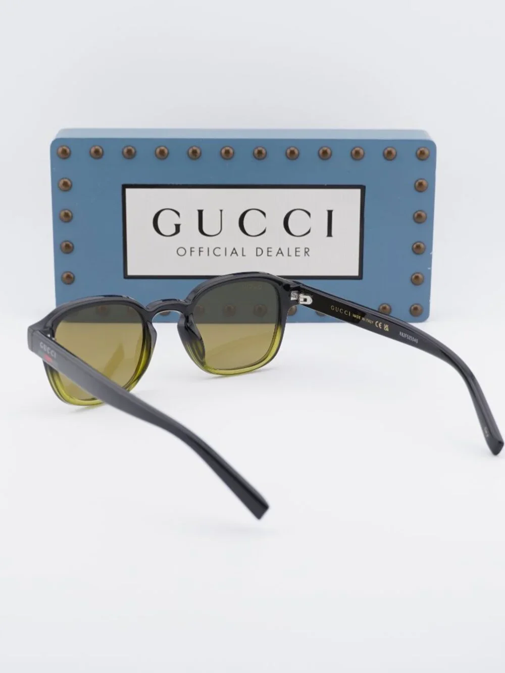 Gucci GG2106S 003 Square Sunglasses - Black/Green / Green